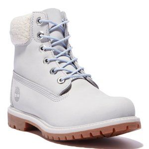 WOMEN'S TIMBERLAND Light Gray PREMIUM 6-INCH WATERPROOF BOOTS 100% Authentic